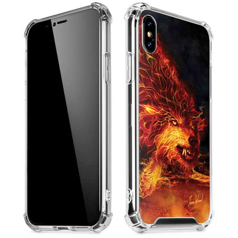 Fire Stalker Wolf by Tom Wood iPhone XS Max Clear Case